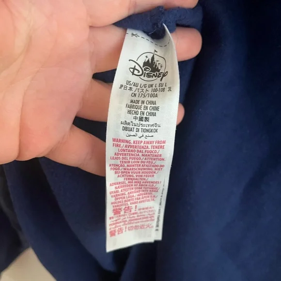 Walt Disney World 50th Anniversary EUC‎ Navy Castle Crop Top Hoodie Sz Large - Picture 6 of 7